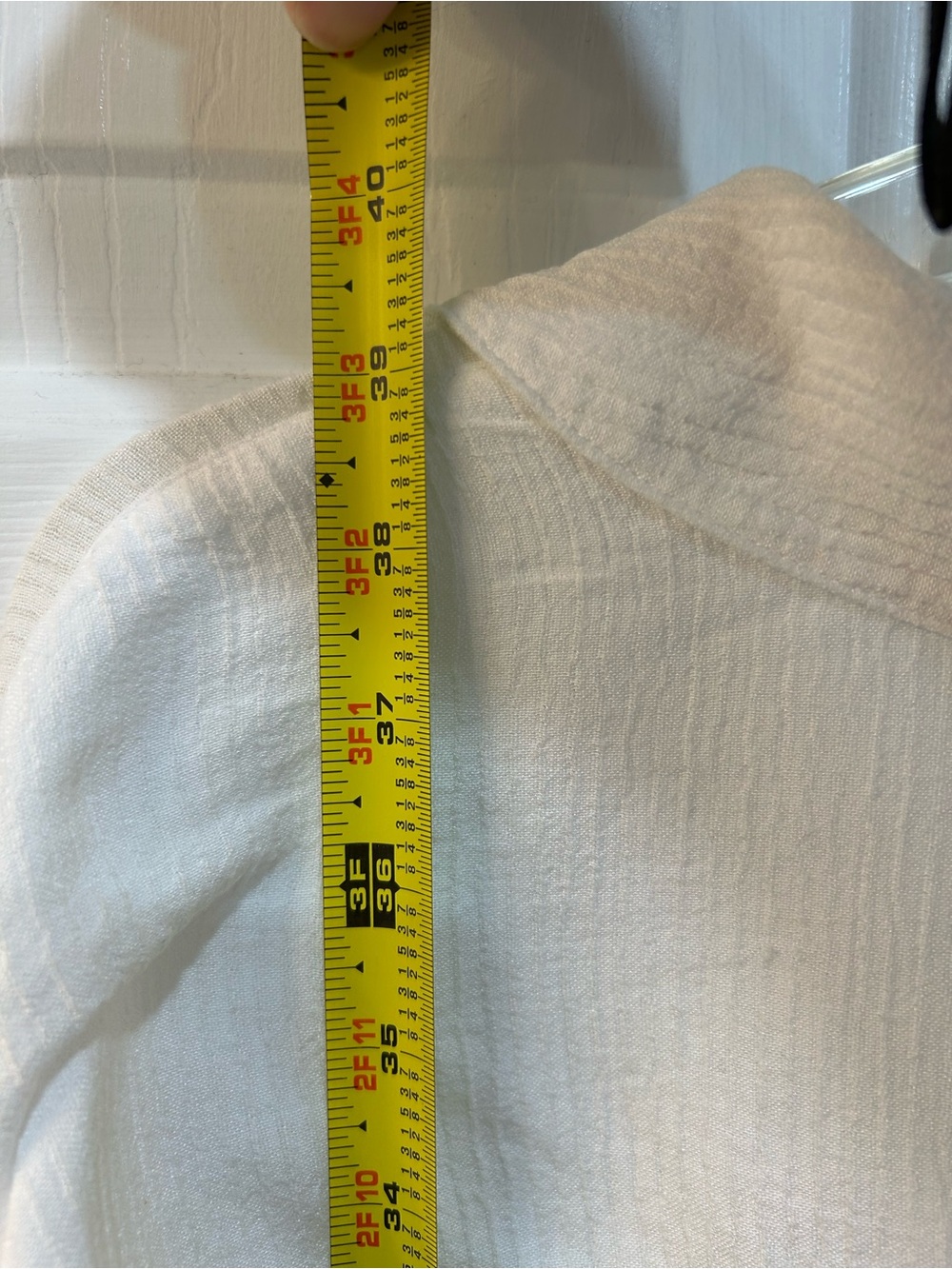 Soft Surroundings Long Line White Gauzy Tunic Blouse Sz XL Button Front Beachy - Picture 7 of 8